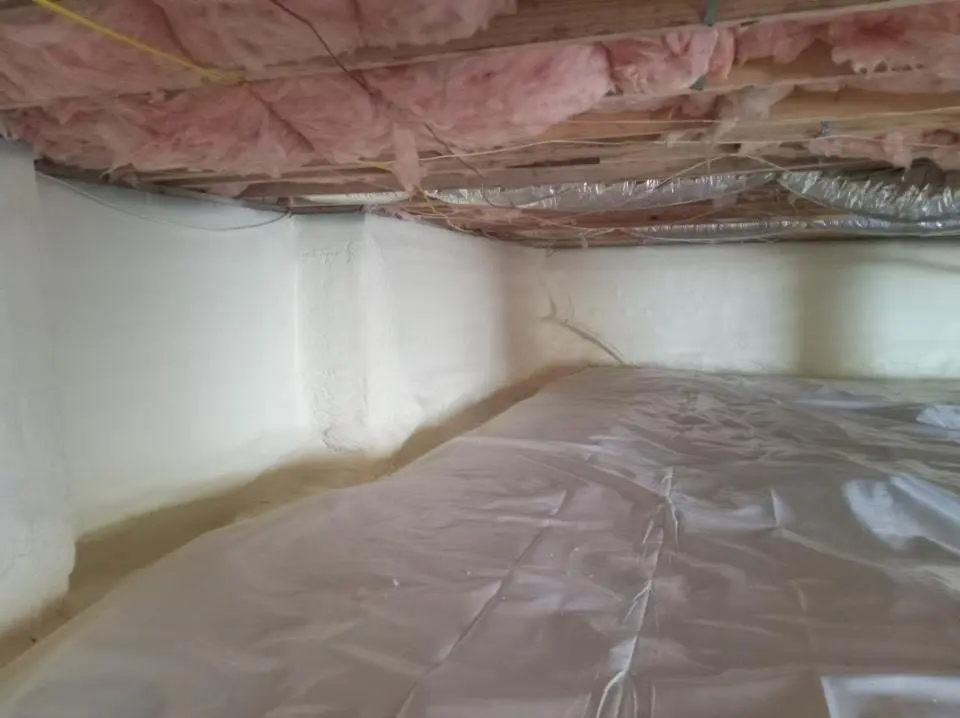 Crawl space encapsulation with closed-cell spray foam for Attic Insulation in Winona Lake